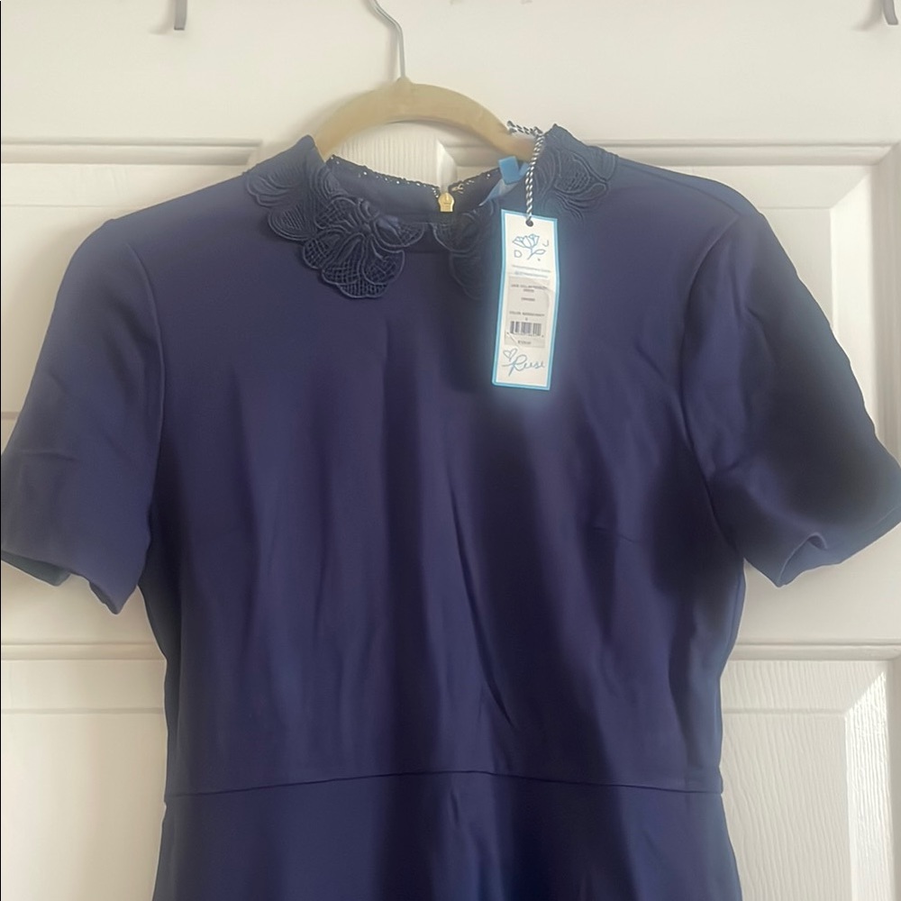 Draper James Blue Mini Dress with Peter Pan Collar